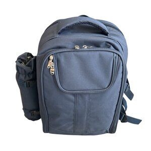 Insulated Picnic Backpack For 4 With Blanket Side Wine Cooler Full Dinnerware